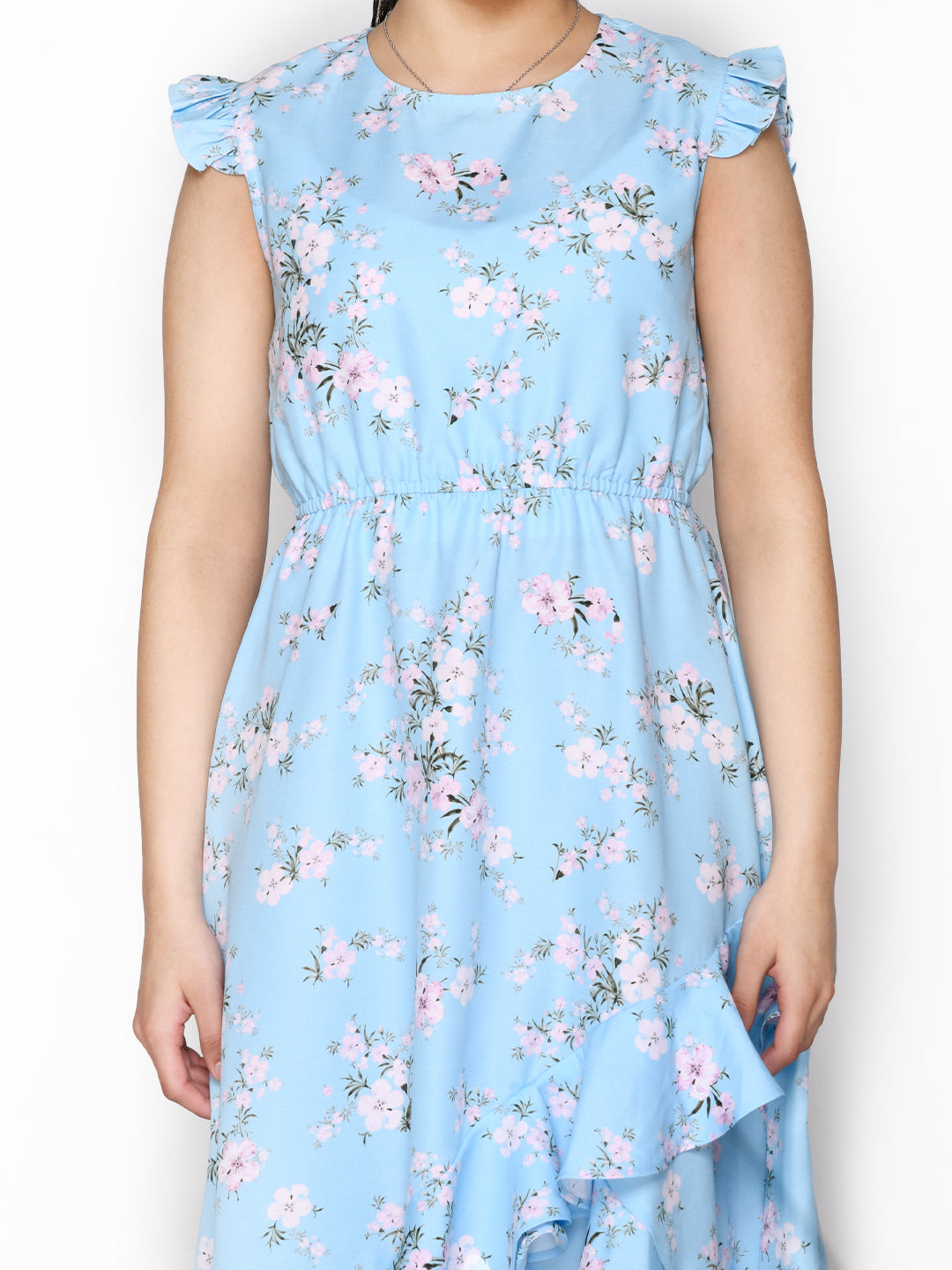 Saka Designs Blue Girl'S Knee Length Dress