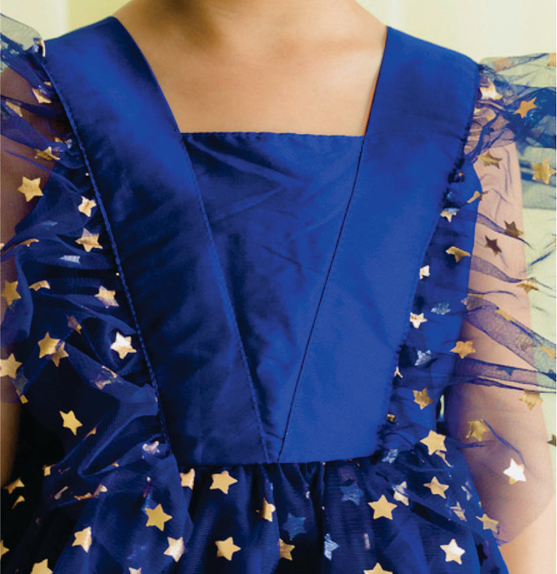 Saka Designs Blue Girls Above Knee Dress