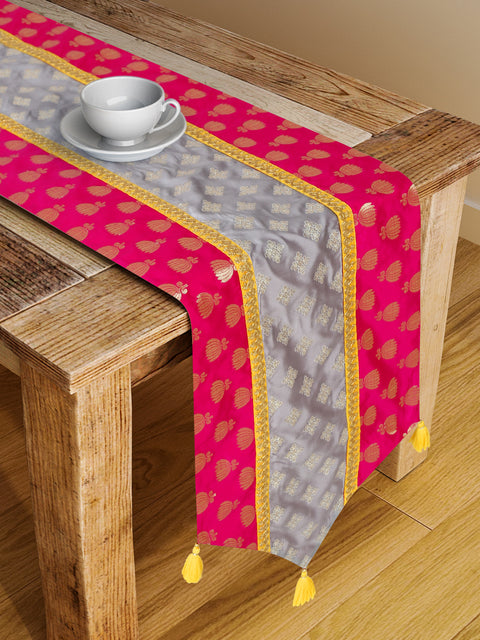 Grey and Magenta table runner