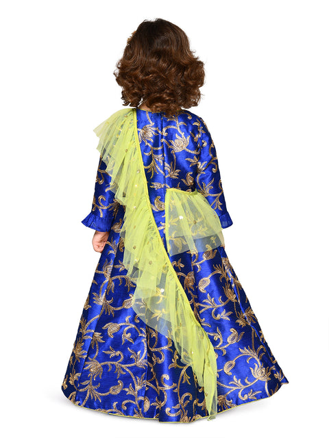 Saka Designs Girl'S Maxi Dress/Gown With Dupatta