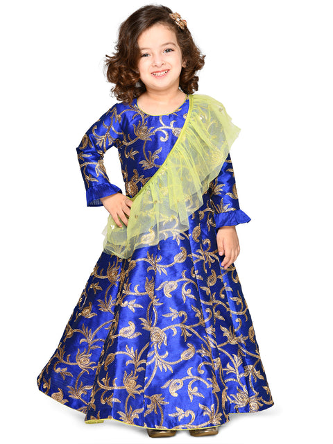 Saka Designs Girl'S Maxi Dress/Gown With Dupatta