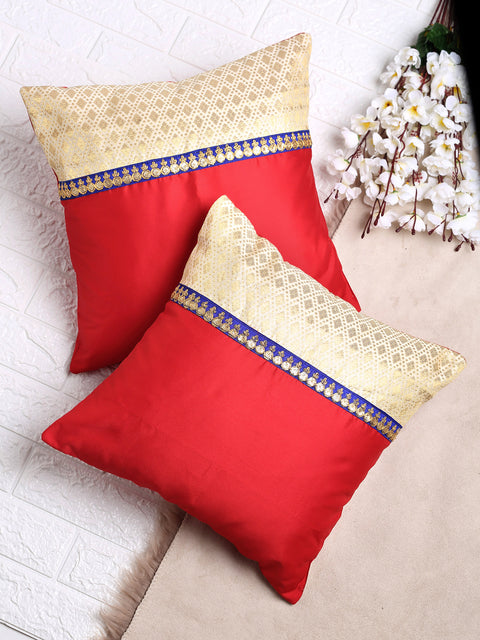 Red and Ivory Cushion Cover - Square