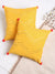 Yellow Embroidered Mirror work Cushion Cover - Square