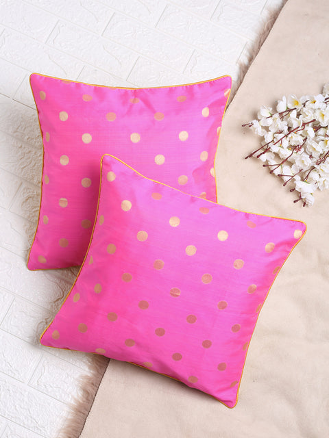 Mauve Polka Dots Cushion Cover