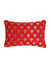 Lotus Motif Golden Red Cushion Cover - Rectangle