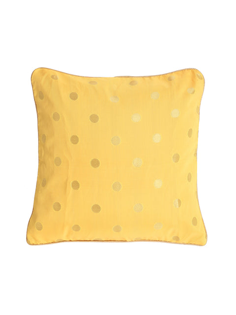 Yellow Gold Polka Dots Cushion Cover - Square
