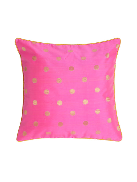 Mauve Polka Dots Cushion Cover