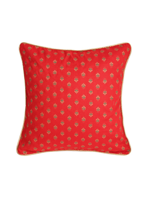 Gold Print on Red Cushion Cover - Square