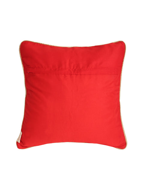 Gold Print on Red Cushion Cover - Square
