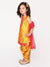 Saka Designs Girl Mustard & Red Embroidered Kurta With Dhoti & Dupatta