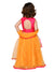 Saka Designs Girl Neon Pink & Orange Lehenga Choli With Dupatta