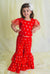 Saka Designs Girl Red Printed Top & Sharara