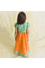 Saka Designs Orange & Green Girl'S Maxi Gown Jacket & A Pouch
