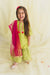Saka Designs Girl Neon Green Kurta With Sharara & Dupatta