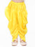 Saka Designs Girl Floral Jacquard Angrakha Kurta With Yellow Dhoti & Dupatta