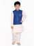 Saka Designs Blue & White Boys Cotton Kurta & Pyjama With Jacket