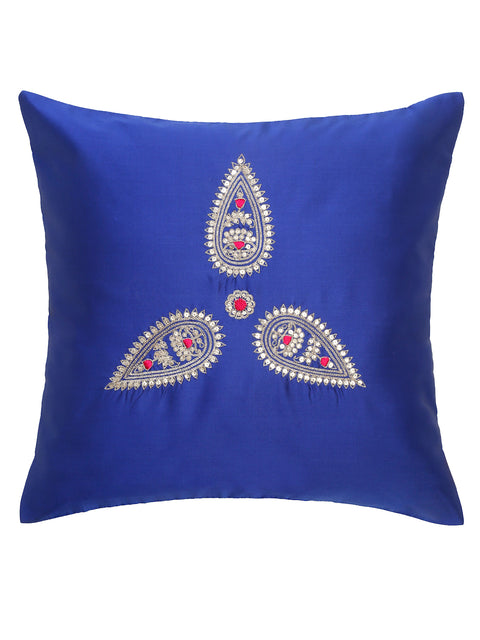 Indian Ethnic Hand Embroidered Cushion Covers - Royal Blue