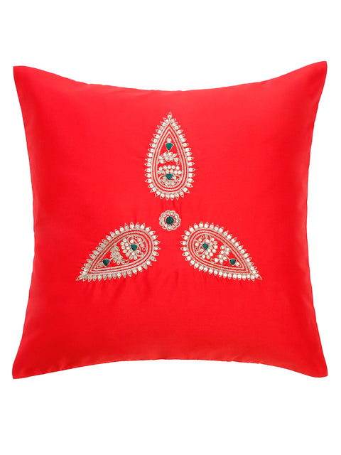 Indian Ethnic Hand Embroidered Cushion Covers - Red
