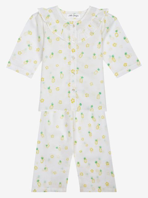 Pineapple printed night suit for Girls