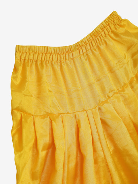 Magenta and Yellow peplum dhoti set in Jacquard