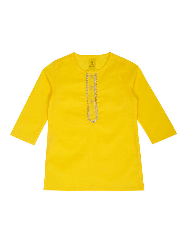 saka-designs-boys-cotton-kurta-dhoti-yellow-white