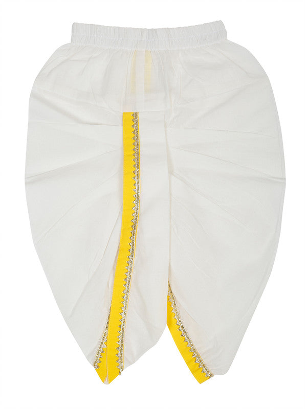 saka-designs-boys-cotton-kurta-dhoti-yellow-white