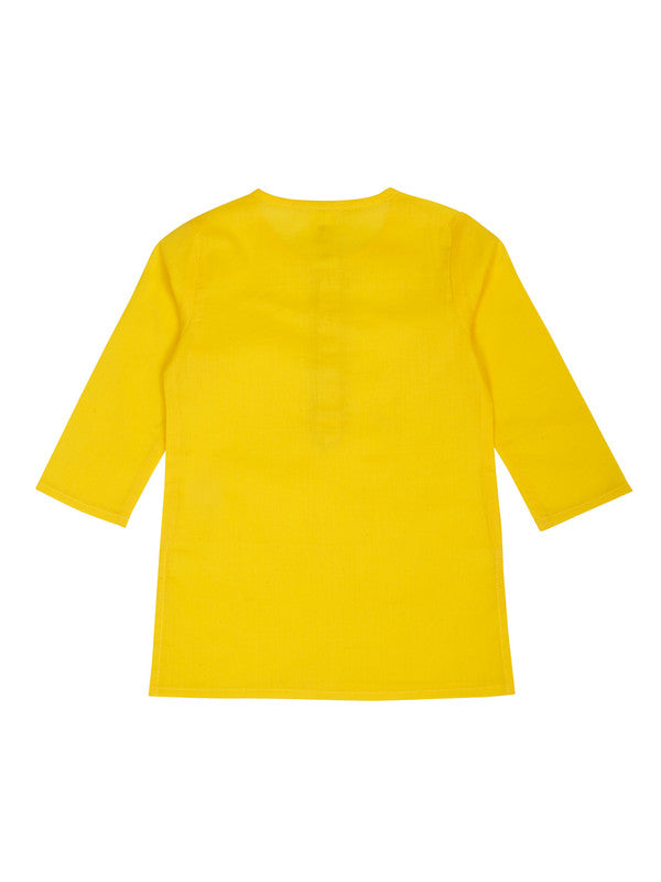 saka-designs-boys-cotton-kurta-dhoti-yellow-white