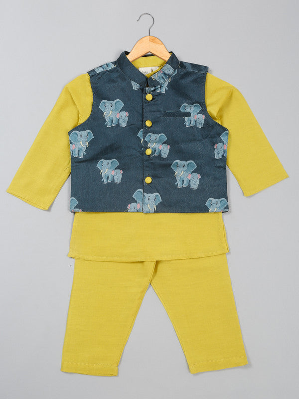 saka-designs-cotton-blue-kurta-pajama-with-embroidery-yellow-jacket