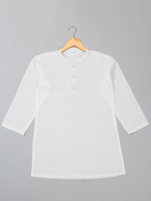 Saka Designs Cotton Boys White Kurta Pajama Set with Dupatta