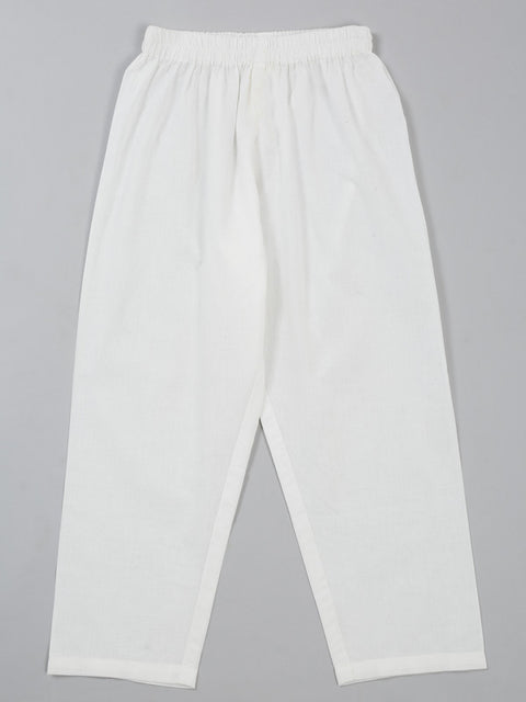 Saka Designs Cotton Boys White Kurta Pajama Set with Dupatta