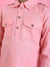 Saka Designs Boys Pink Cotton Pathani Kurta Set