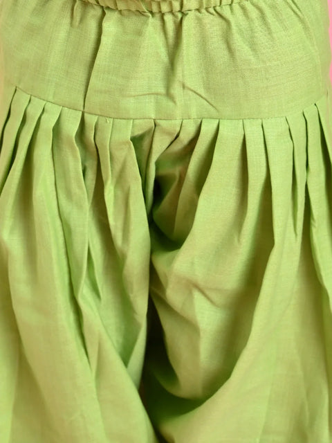 Saka Designs Boys Light Green Cotton Pathani Kurta Set
