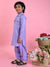 Saka Designs Boys Purple Cotton Pathani Kurta Set