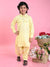 Saka Designs Boys Yellow Cotton Pathani Kurta Set