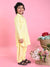 Saka Designs Boys Yellow Cotton Pathani Kurta Set