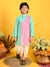 Saka Designs Boys Cotton Sky Blue & Pink Printed Kurta With Dhoti