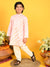 Saka Designs Boys Pink With Gold Stripe Printed Kurta with Payjama