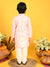 Saka Designs Boys Pink With Gold Stripe Printed Kurta with Payjama