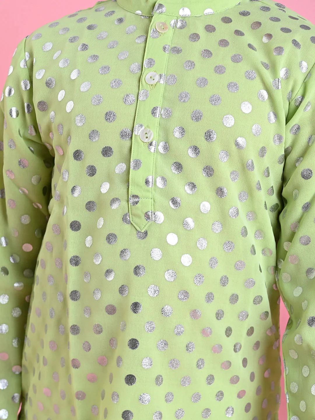 saka-designs-boys-green-printed-kurta-with-white-payjama