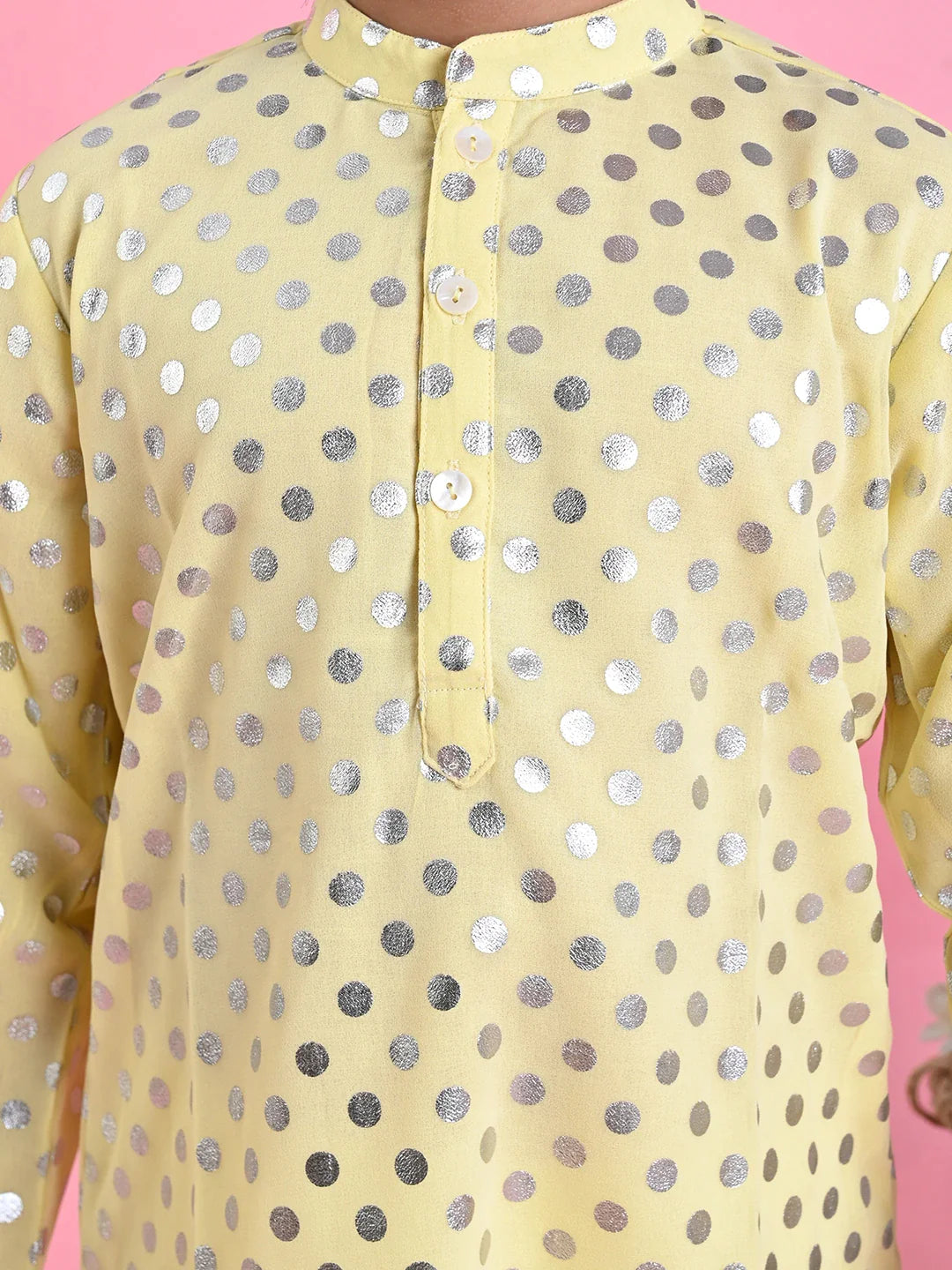 saka-designs-boys-yellow-printed-kurta-with-white-payjama