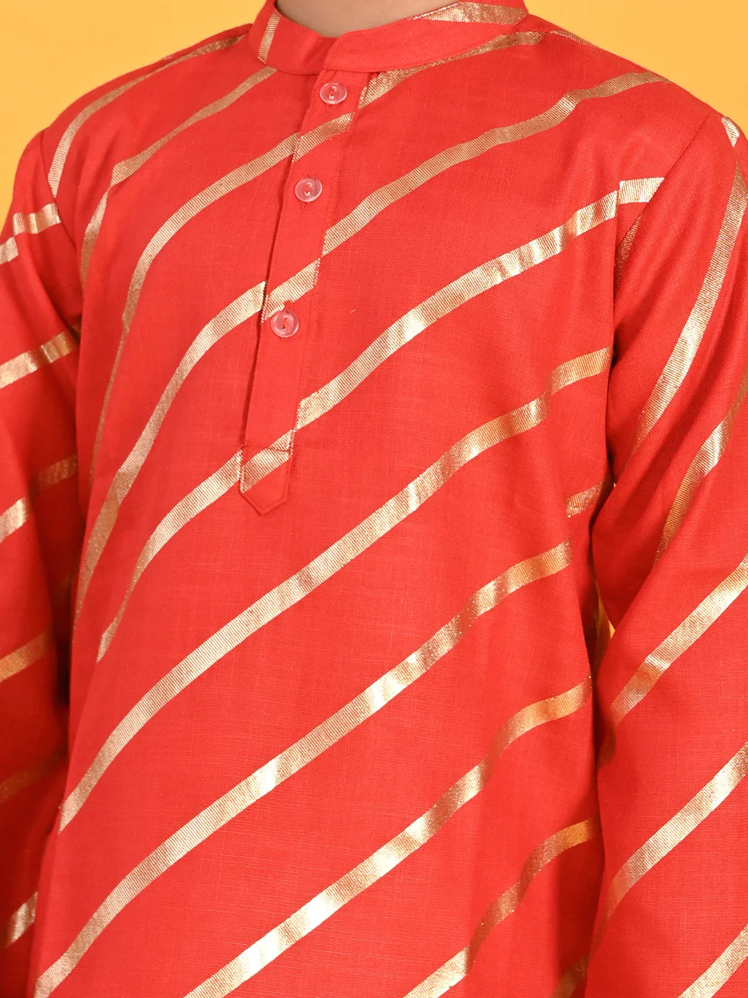 saka-designs-boys-red-printed-kurta-with-white-payjama
