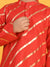 Saka Designs Boys Red Printed Kurta With White Payjama