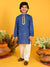 Saka Designs Boys Blue Bandhani Printed Kurta With White Payjama