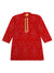 Saka Designs Boys Red Bandhani Printed Kurta With White Payjama