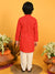 Saka Designs Boys Red Embroidered Kurta With Payjama