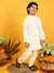 Saka Designs Boys White Embrodiery Kurta With White Payjama