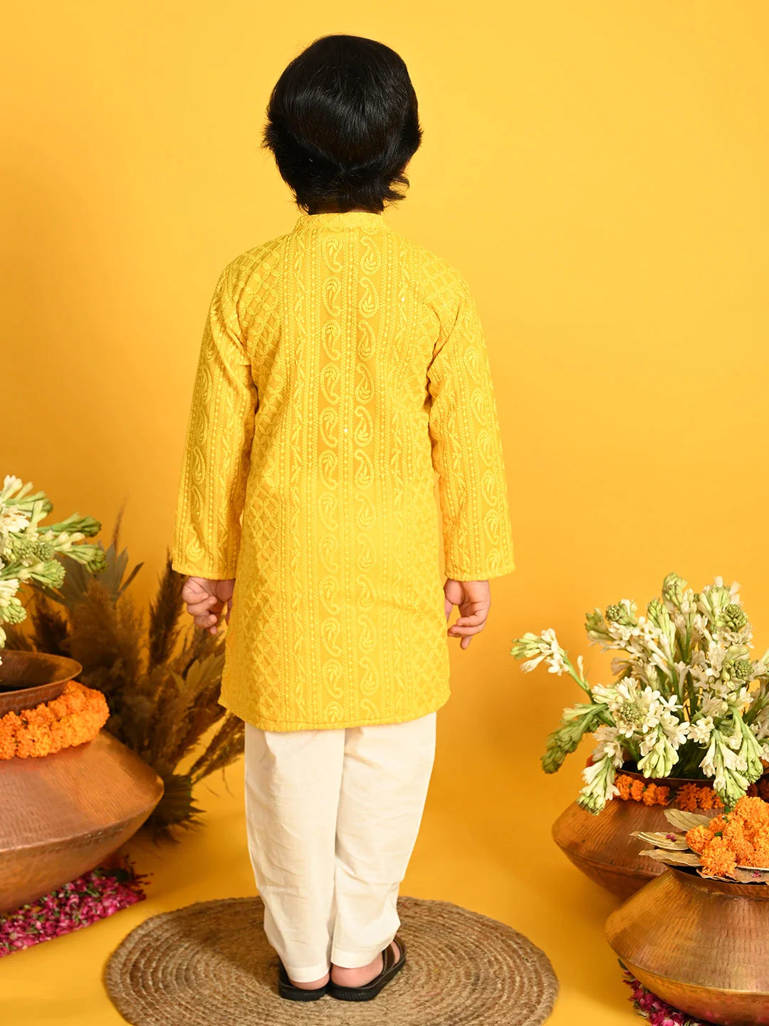 saka-designs-boys-yellow-embroidered-kurta-with-payjama