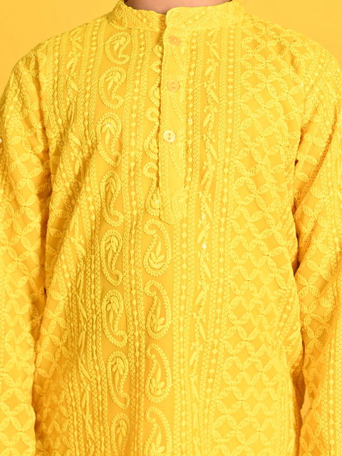 saka-designs-boys-yellow-embroidered-kurta-with-payjama