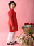 Saka Designs Boys Red Kurta With White Payjama