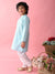 Saka Designs Boys Sky Blue Kurta With White Payjama
